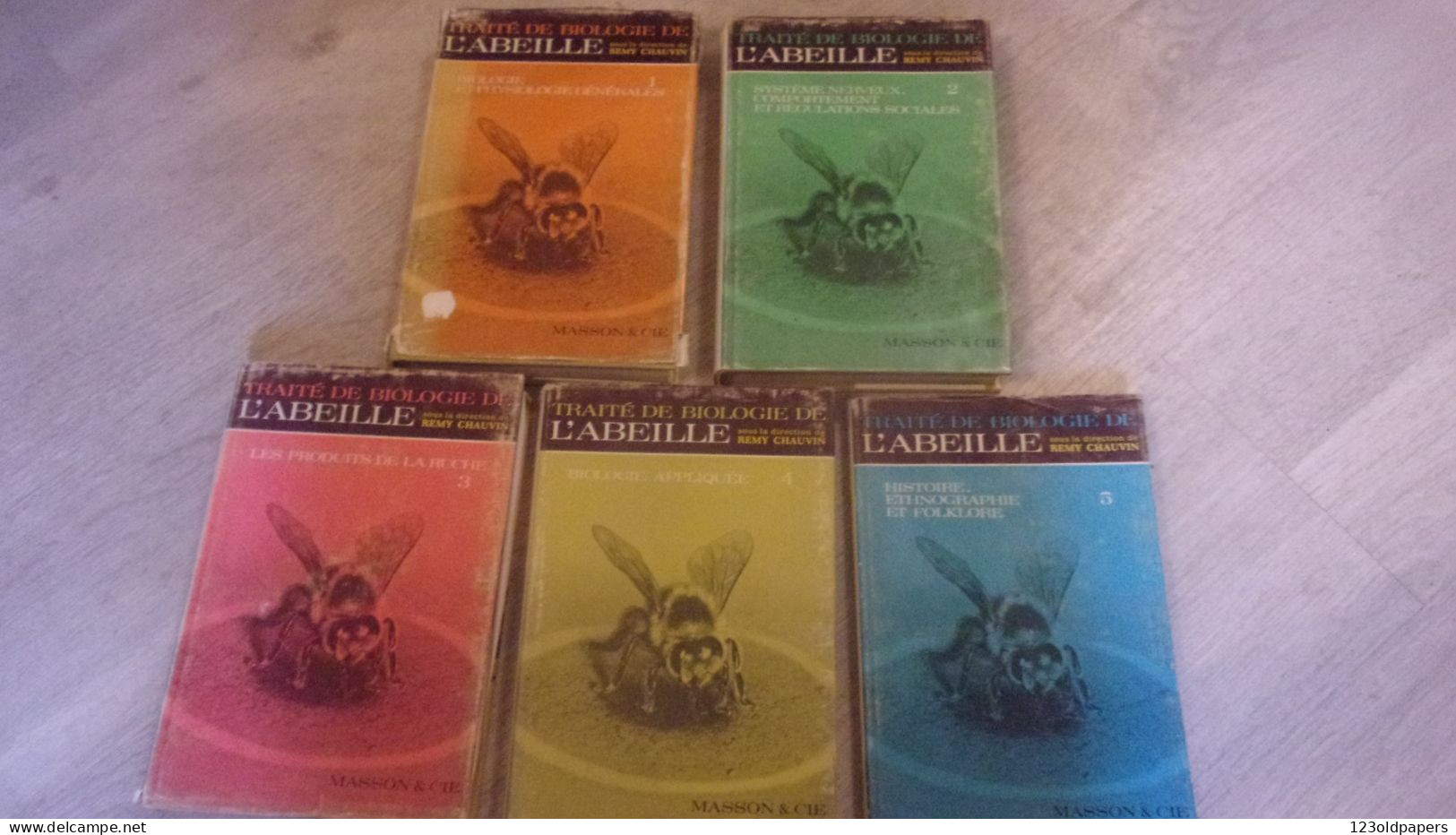 5 VOLUMES COMPLET  Chauvin, R. — Traité De Biologie De L'Abeille. Paris, Masson, 1968 APICULTURE - Other & Unclassified