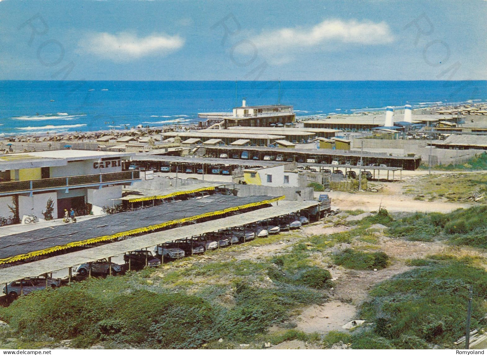 CARTOLINA  FREGENE,FIUMICINO,LAZIO-STABILIMENTI BALNEARI-MARE,SOLE,ESTATE,VACANZA,SPIAGGIA,LUNGOMARE,NON VIAGGIATA - Fiumicino