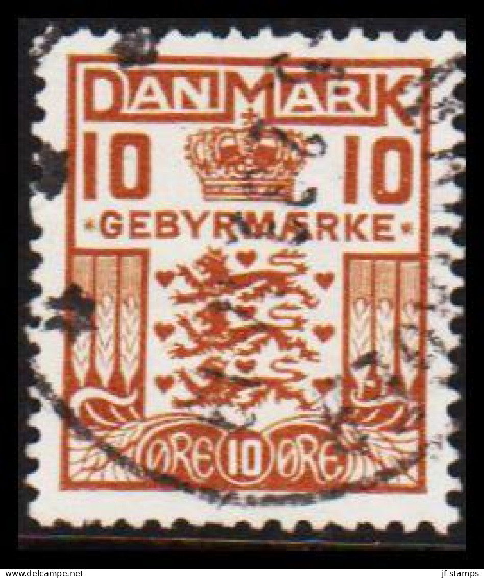 1930. DANMARK.  GEBYR. Late Fee. 10 Øre Brown.  Variety AFA Gebyr 3 X.  (Michel V16 Abart) - JF537086 - Postage Due