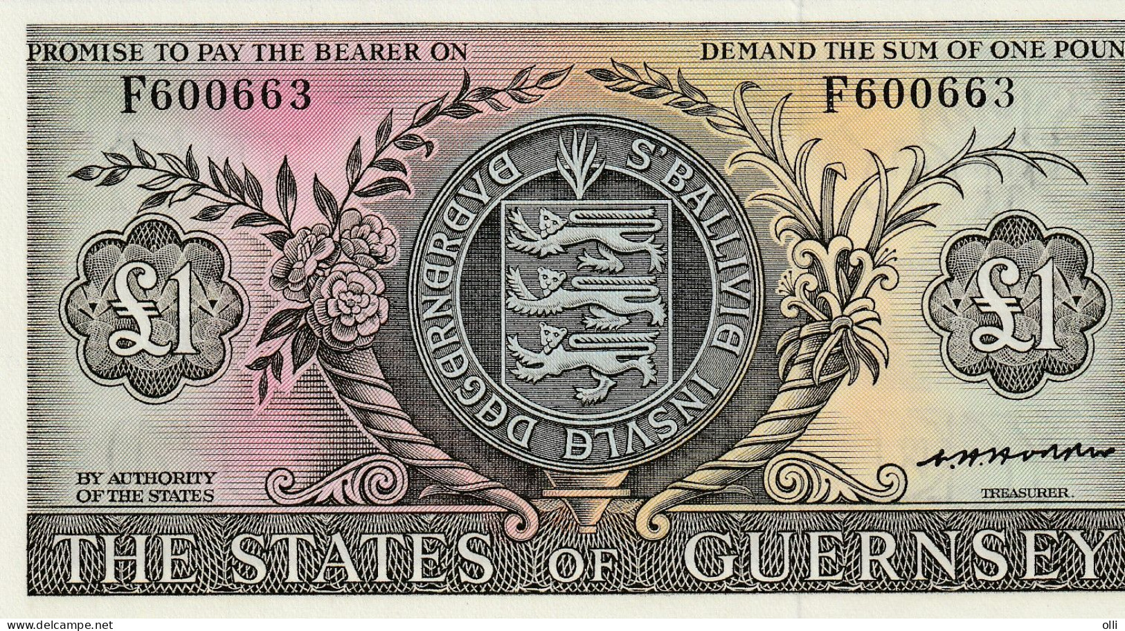 Guernsey 1 Pound 1969-1975 P-45b UNC - Guernesey