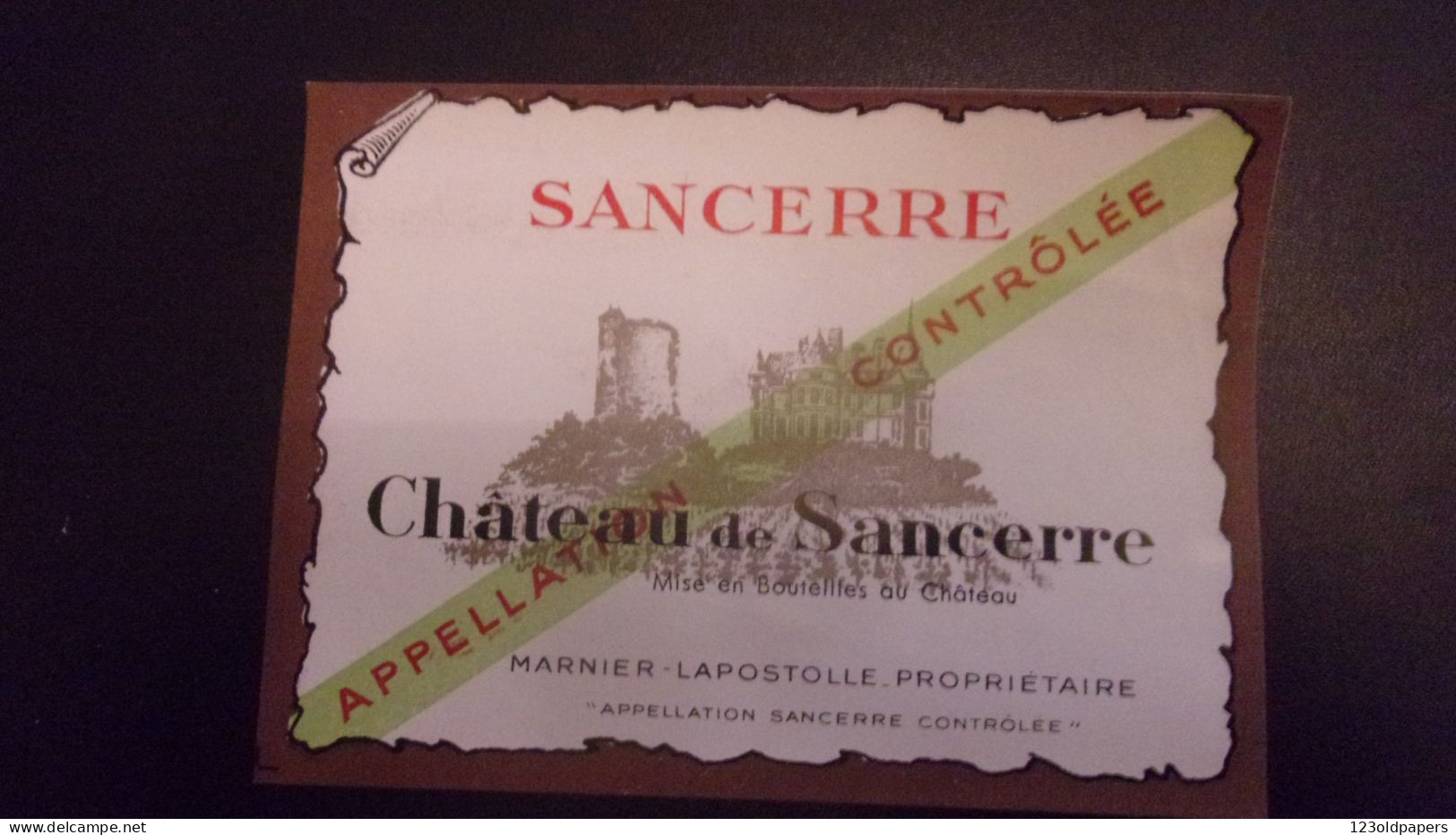 Etiquette Vin Sancerre Domaine MARNIER LAPOSTOLLE CHATEAU DE SANCERRE PETIT FORMAT POUR 37.5CL - Autres & Non Classés