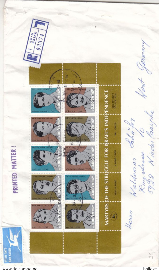 Israël - Lettre Recom De 1983 ° - GF - Oblit Haifa - Martyres - - Storia Postale