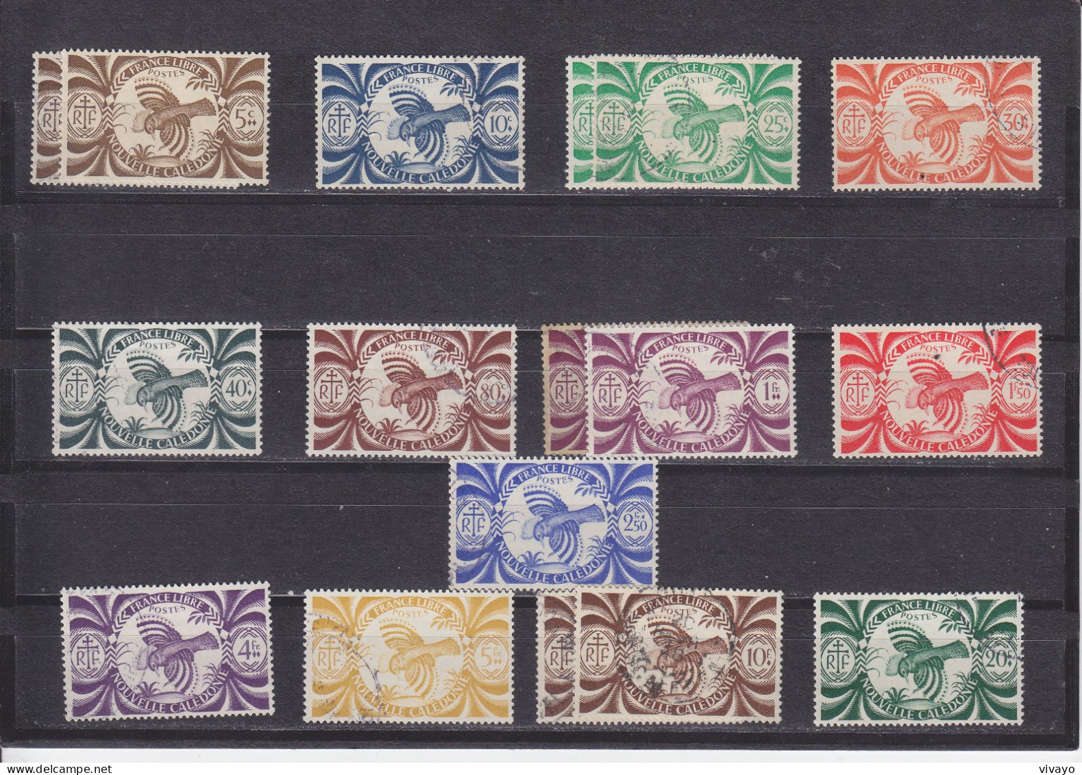 NOUVELLE CALEDONIE - O / FINE CANCELLED - 1943 - KAGU - Yv. 230/37 + 239/43    -   Mi. 272/79 + 281/85 - Used Stamps