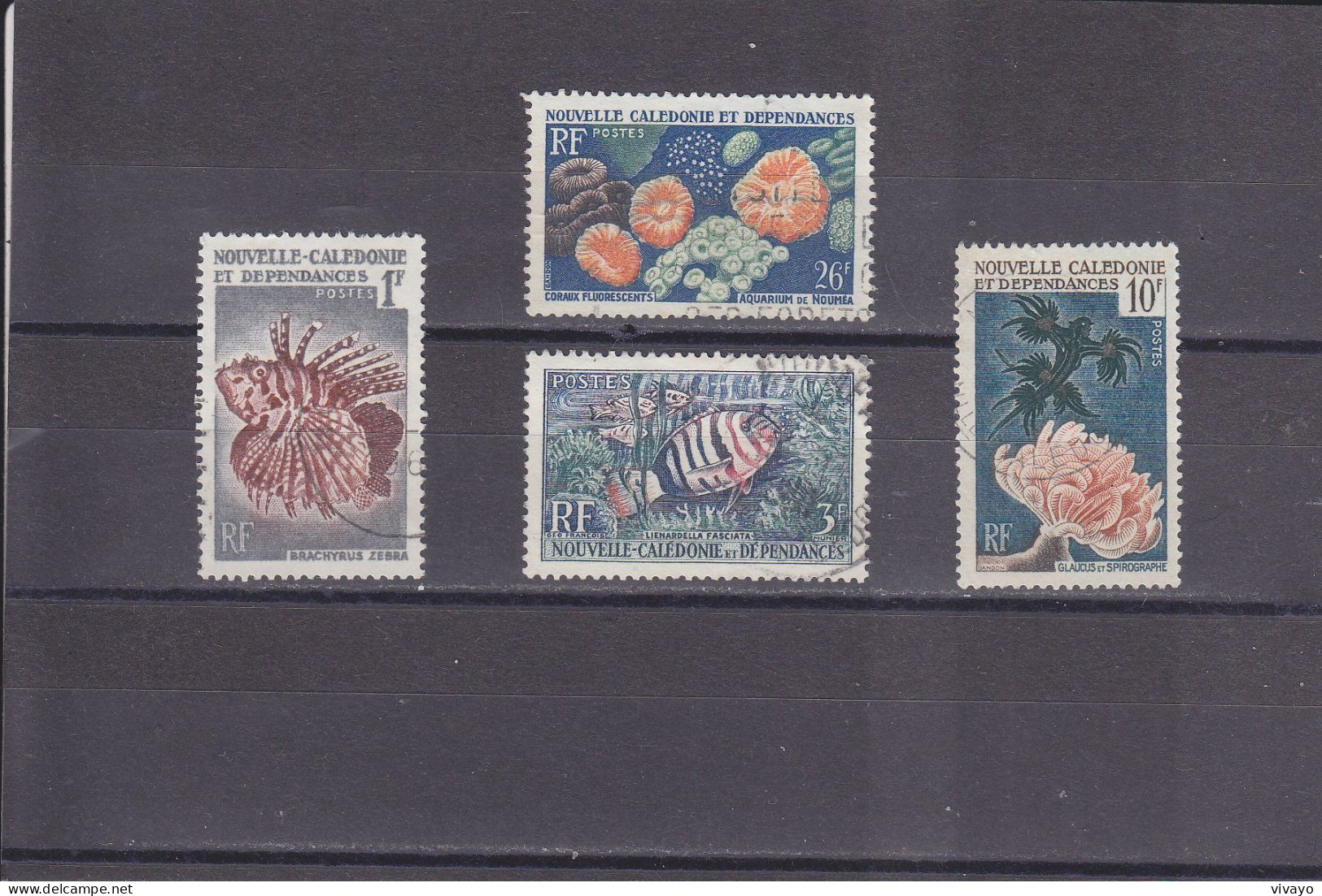 NOUVELLE CALEDONIE - O / FINE CANCELLED - 1959 - SEA LIFE - Yv. 291/4 - Mi. 364/7 - Usati