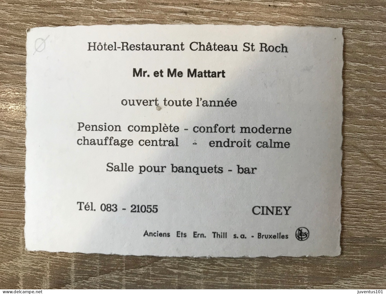 CPSM Publicitaire Hôtel Restaurant Château St Roch-Ciney-RARE-Format Mini    L2398 - Ciney
