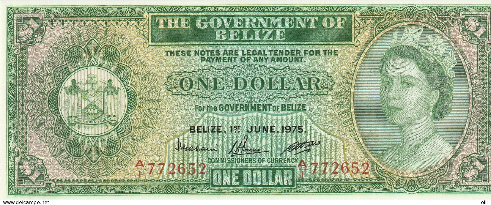 BELIZE 1 DOLLAR  1975 P-33b UNC - Belize