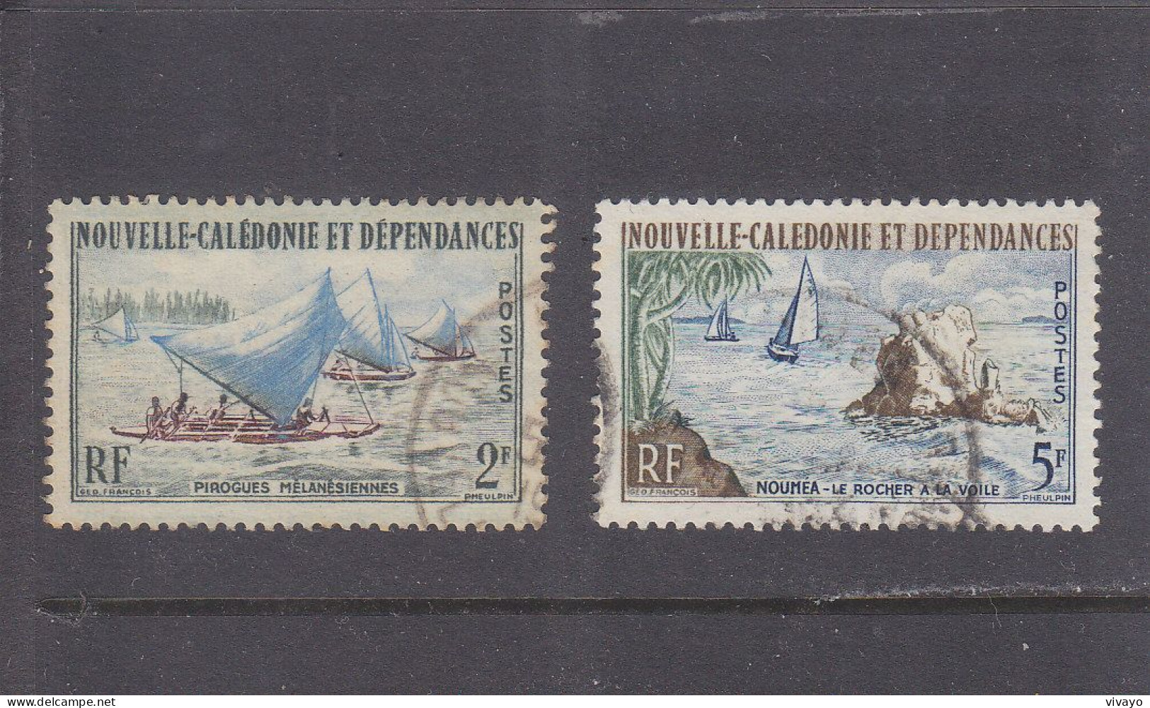 NOUVELLE CALEDONIE - O / FINE CANCELLED - 1962 - SAILING BOATS - Yv. 302, 304 - Mi. 378, 380 - Used Stamps