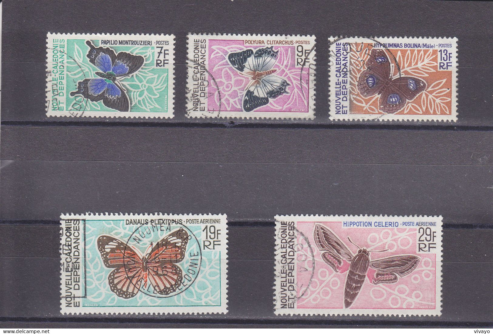 NOUVELLE CALEDONIE - O / FINE CANCELLED - 1967 / 1968 - BUTTERFLIES - Yv. 341/3, PA 92/3 - Mi. 438/40, 442/3 - Gebruikt