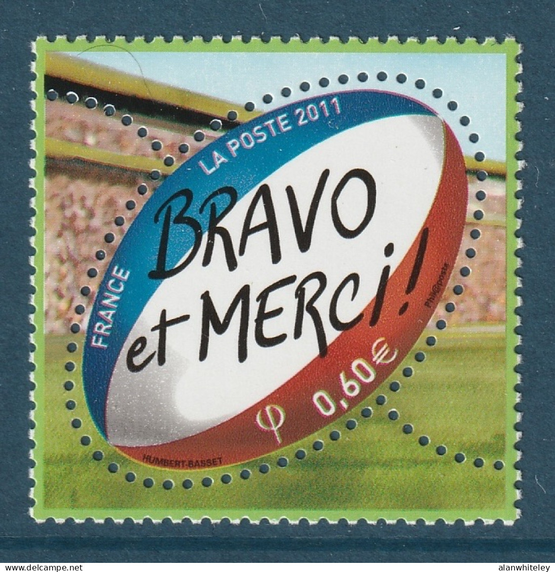FRANCE 2011 Rugby / Bravo & Merci!: Single Stamp UM/MNH - Neufs
