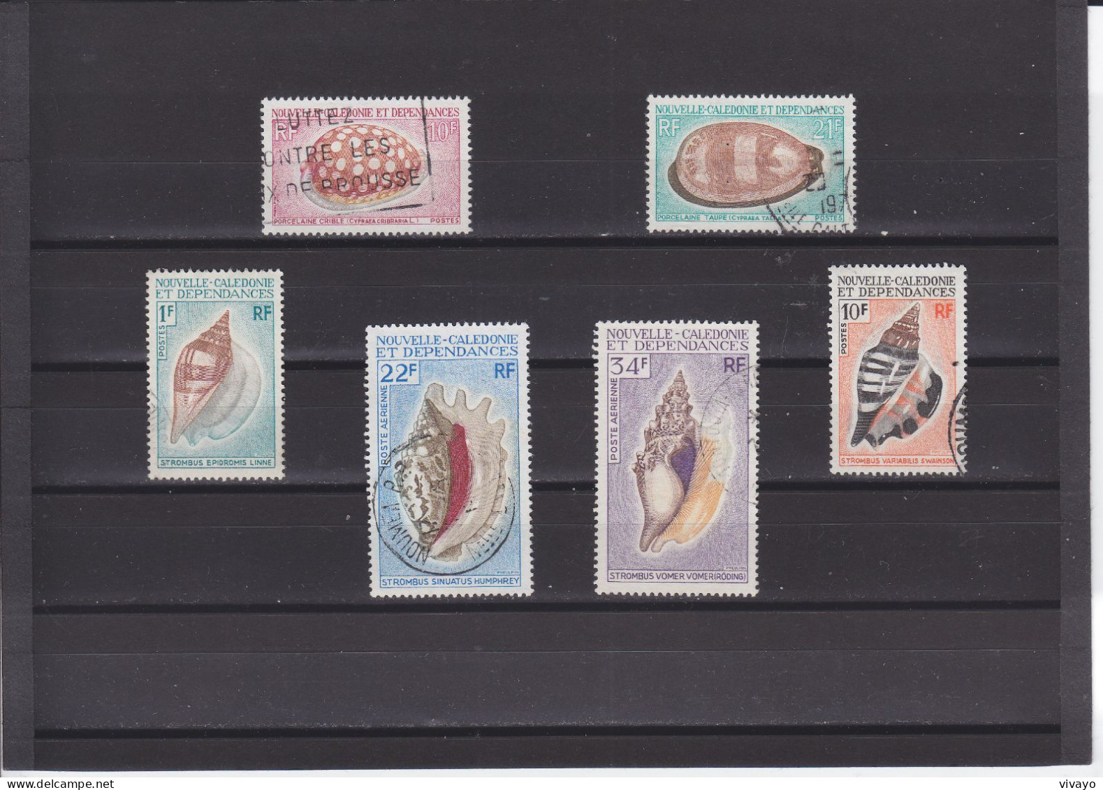NOUVELLE CALEDONIE - O / FINE CANCELLED - 1970 - SHELLS - Yv. 368/71, PA. 113, 115  -  Mi. 486/7, 494/5, 496/7 - Gebraucht