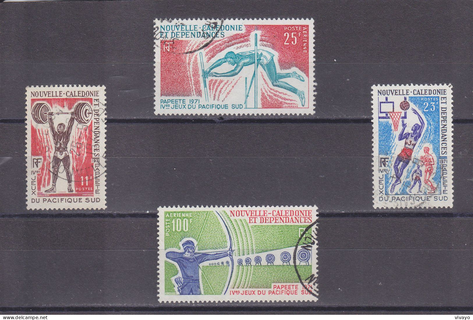 NOUVELLE CALEDONIE - O / FINE CANCELLED - 1971 - SOUTH PACIFIC GAMES - Yv. 375/6, PA 122/3 - Mi. 503/6 - Gebruikt