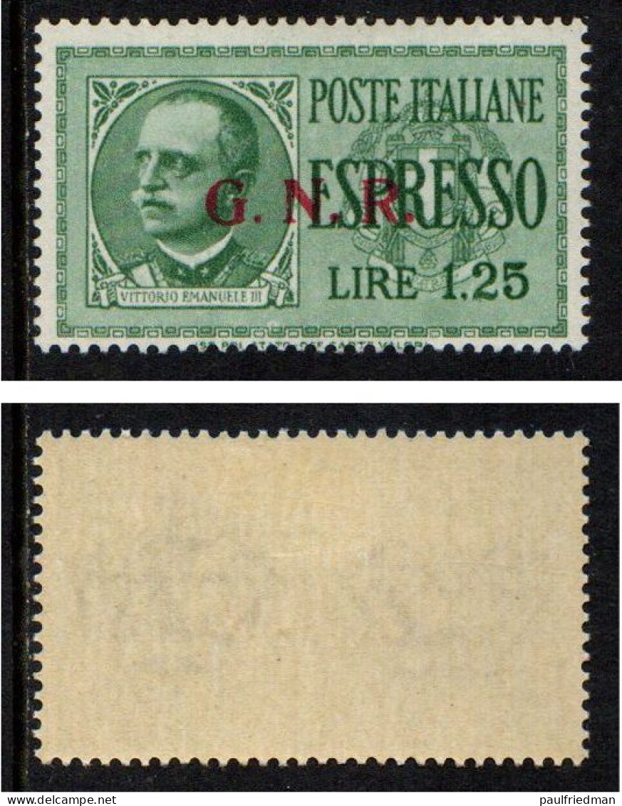 RSI 1943-44 - Espresso 1,25 Lire - GNR Verona II Tipo - Nuovo Traccia Linguella - MLH* - Exprespost