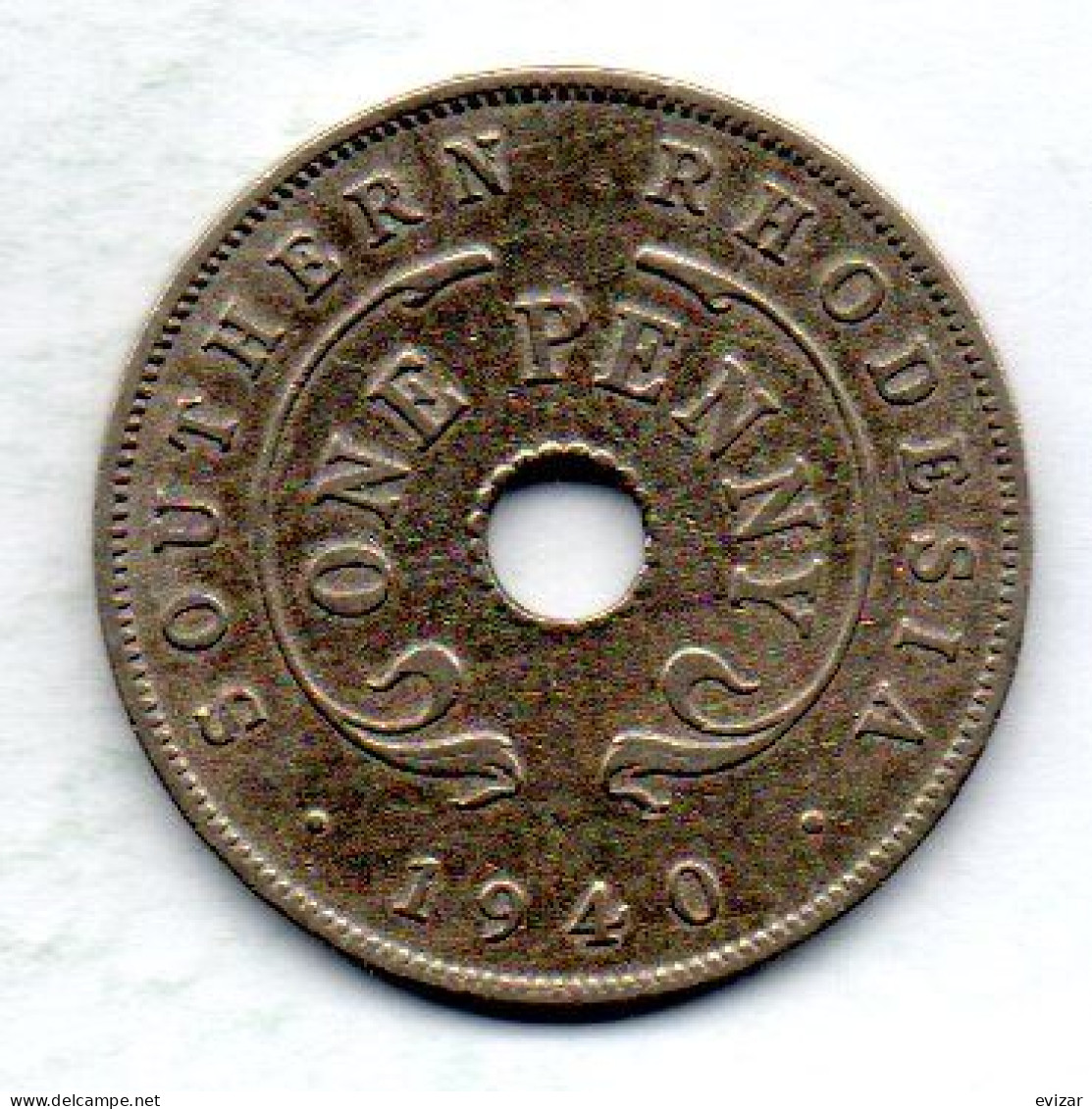 SOUTHERN RHODESIA, 1 Penny, Copper-Nickel, Year 1940, KM # 8 - Rhodesia