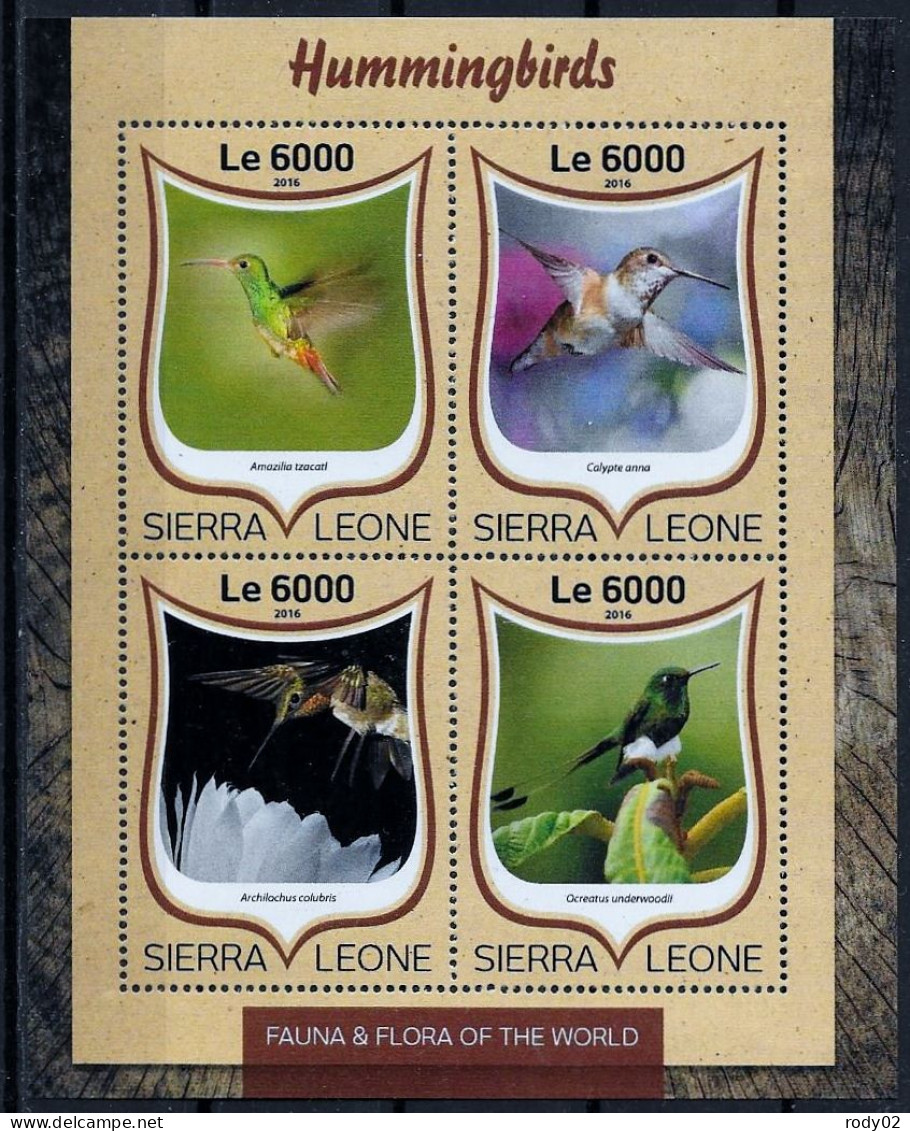 SIERRA LEONE - OISEAUX - COLIBRIS - N° 6245 A 6248 ET BF 1021 - NEUF** MNH - Hummingbirds