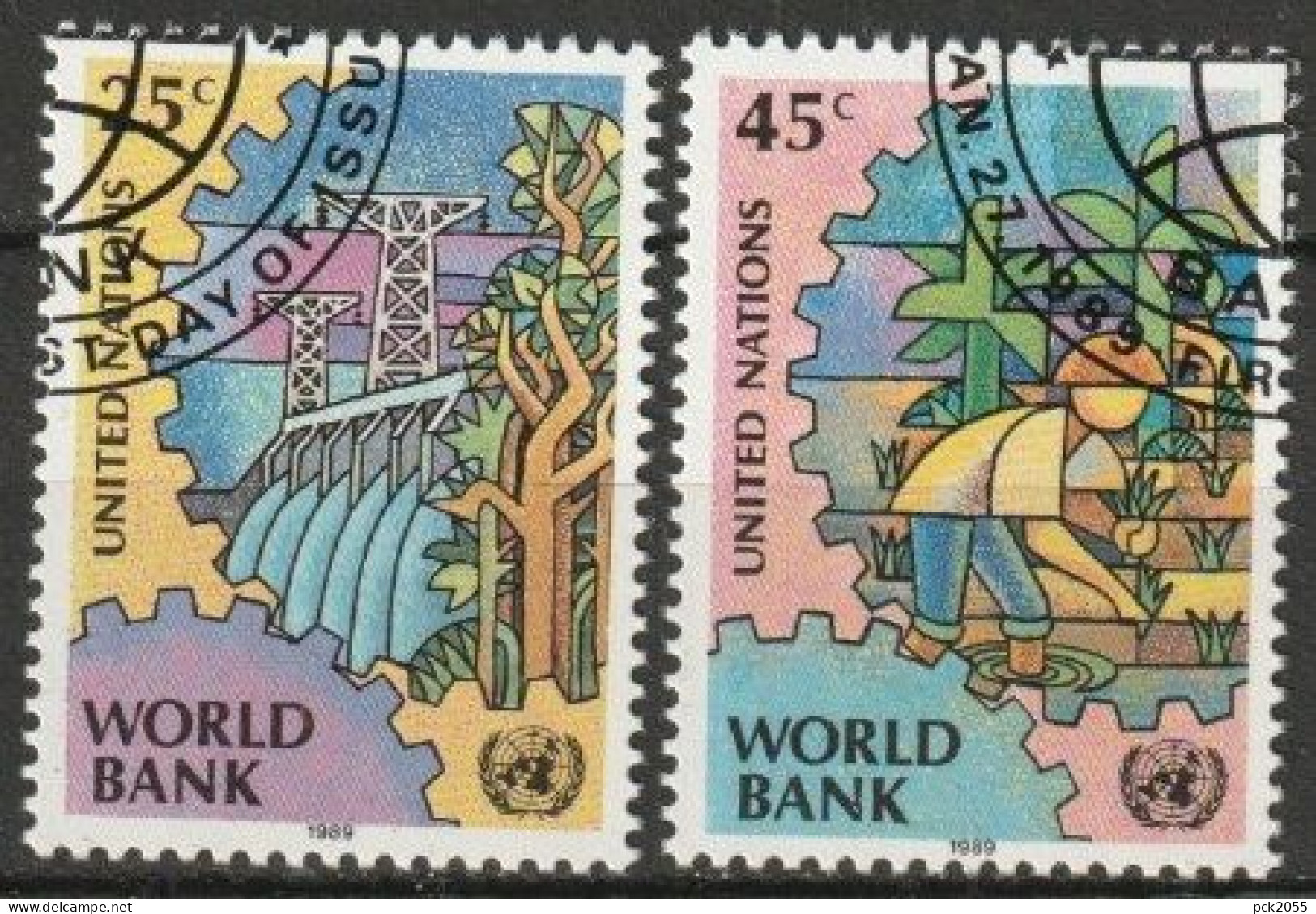 UNO New York 1989 MiNr.571 - 572 O Gestempelt Weltbank ( 5663)Versand 1,00€-1,20€ - Oblitérés
