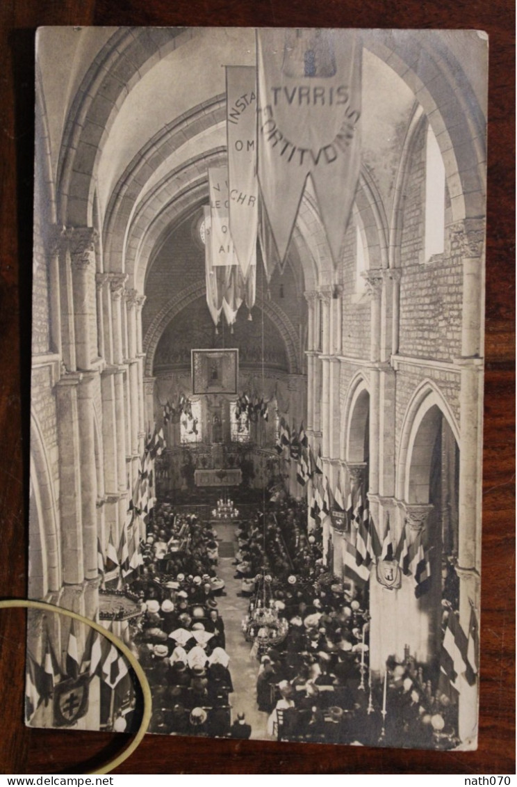 Carte Photo 1920's Eglise St Lazare Avallon Yonne Bénédiction Des Fidèles Tirage Print Vintage - Avallon