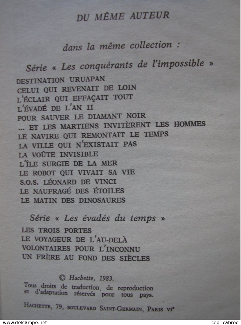 BIBLIOTHEQUE VERTE - LES CONQUERANTS DE L'IMPOSSIBLE - LA GRANDE PEUR DE L'AN 2117 - Philippe EBLY - Bibliothèque Verte