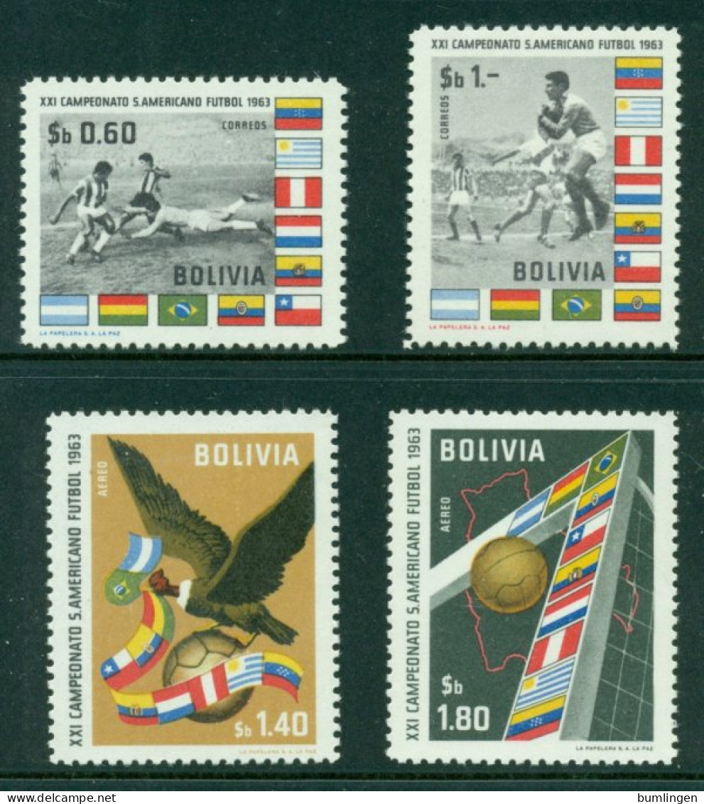 BOLIVIA 1963 Mi 692-95** 21st South American Football Championships [L3160] - Fußball-Amerikameisterschaft