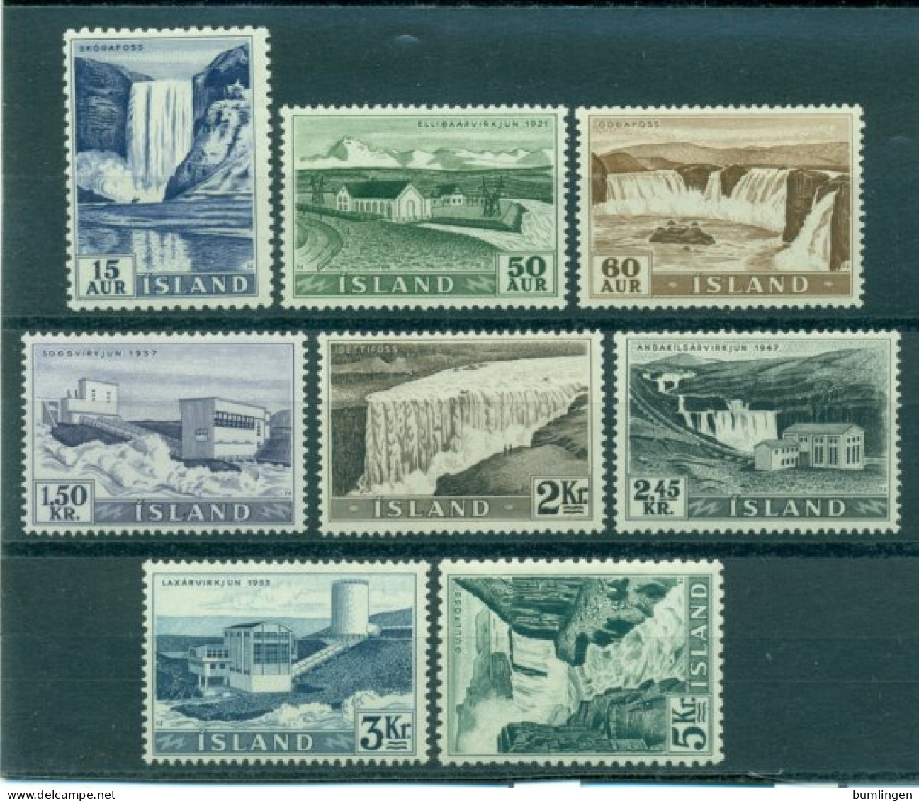 ICELAND 1956 Mi 303-10** Water Power Plants And Waterfalls [L3174] - Water