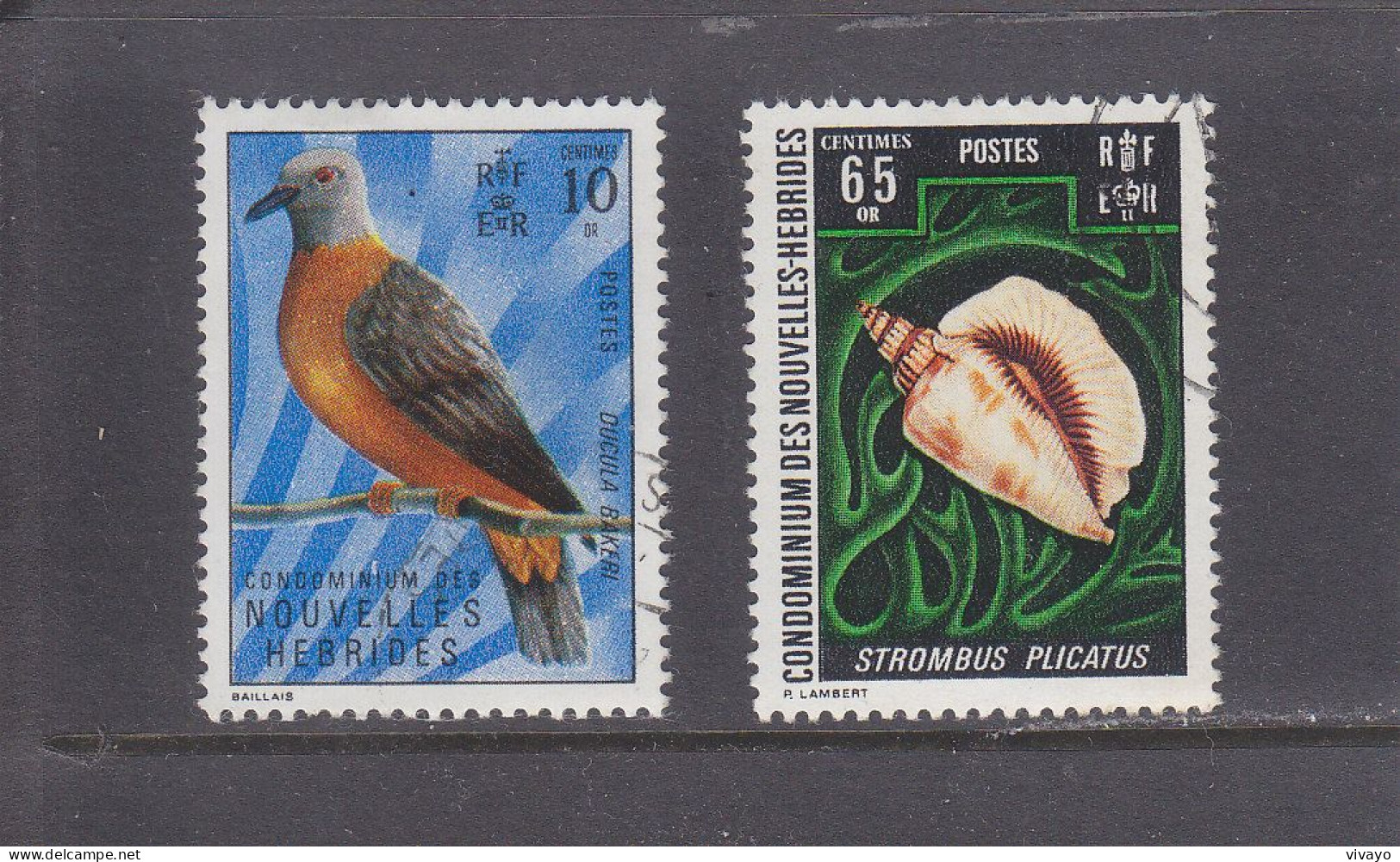 NEW HEBRIDES - NOUVELLES HEBRIDES - 1972 - O / FINE CANCELLED - BIRD & SHELL - Yv. 327, 333 - Mi. 336, 342 - Used Stamps