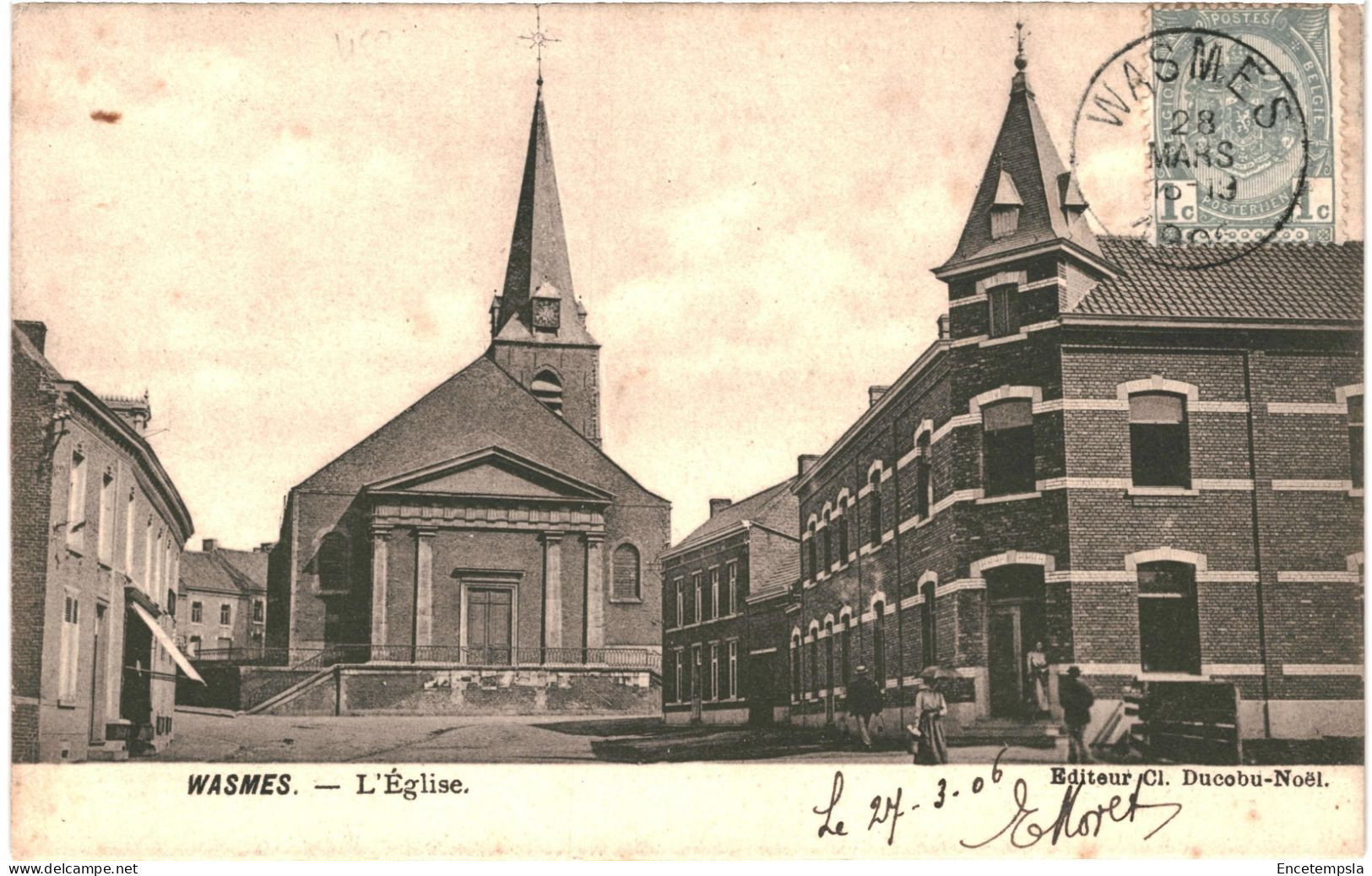 CPA Carte Postale Belgique Wasmes L'église 1904  VM73317ok - Colfontaine