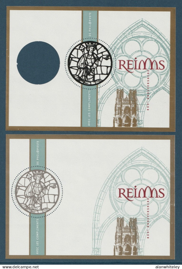 FRANCE 2011 Reims Cathedral: Set Of 2 Complimentary Sheetlets UM/MNH - Blocs & Carnets