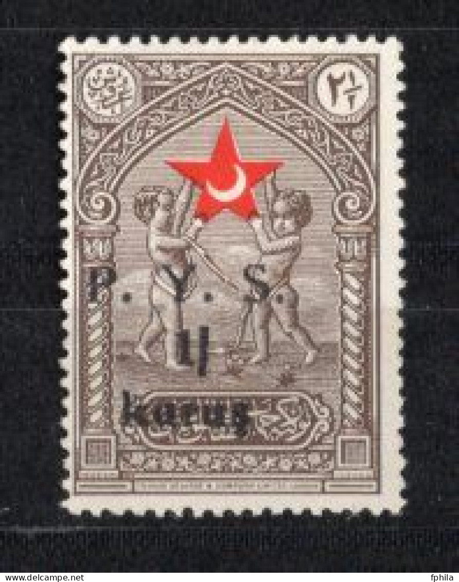 1938 - 1939 TURKEY ERROR P.Y.S. OVERPRINT 2ND ISSUE STAMP IN AID OF THE TURKISH SOCIETY FOR THE PROTECTION OF CHILDREN - Charity Stamps