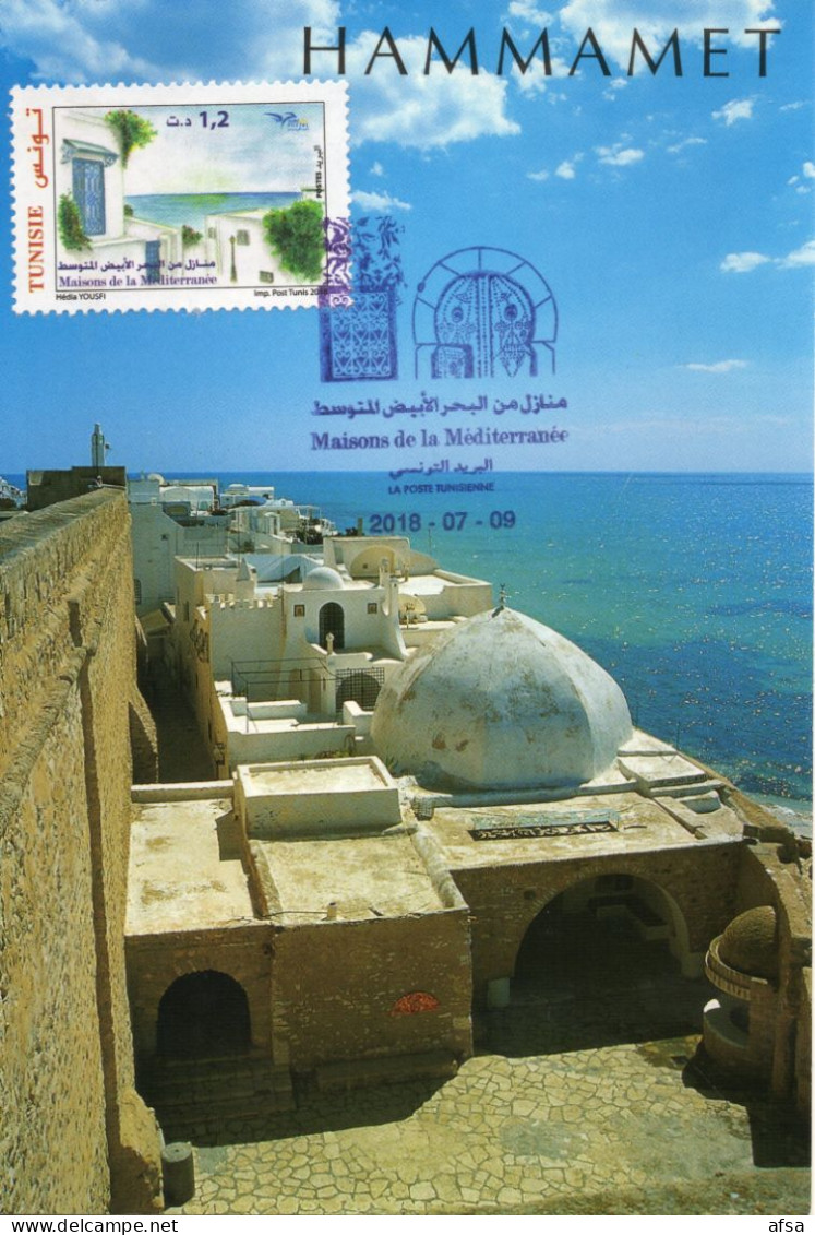 2018 Maximum Card( Euromed Postal ) Joint Issue With France-Slovénie-portugal-Croatie-Maroc-Espagne-Chypre-Malte-Liban - Joint Issues