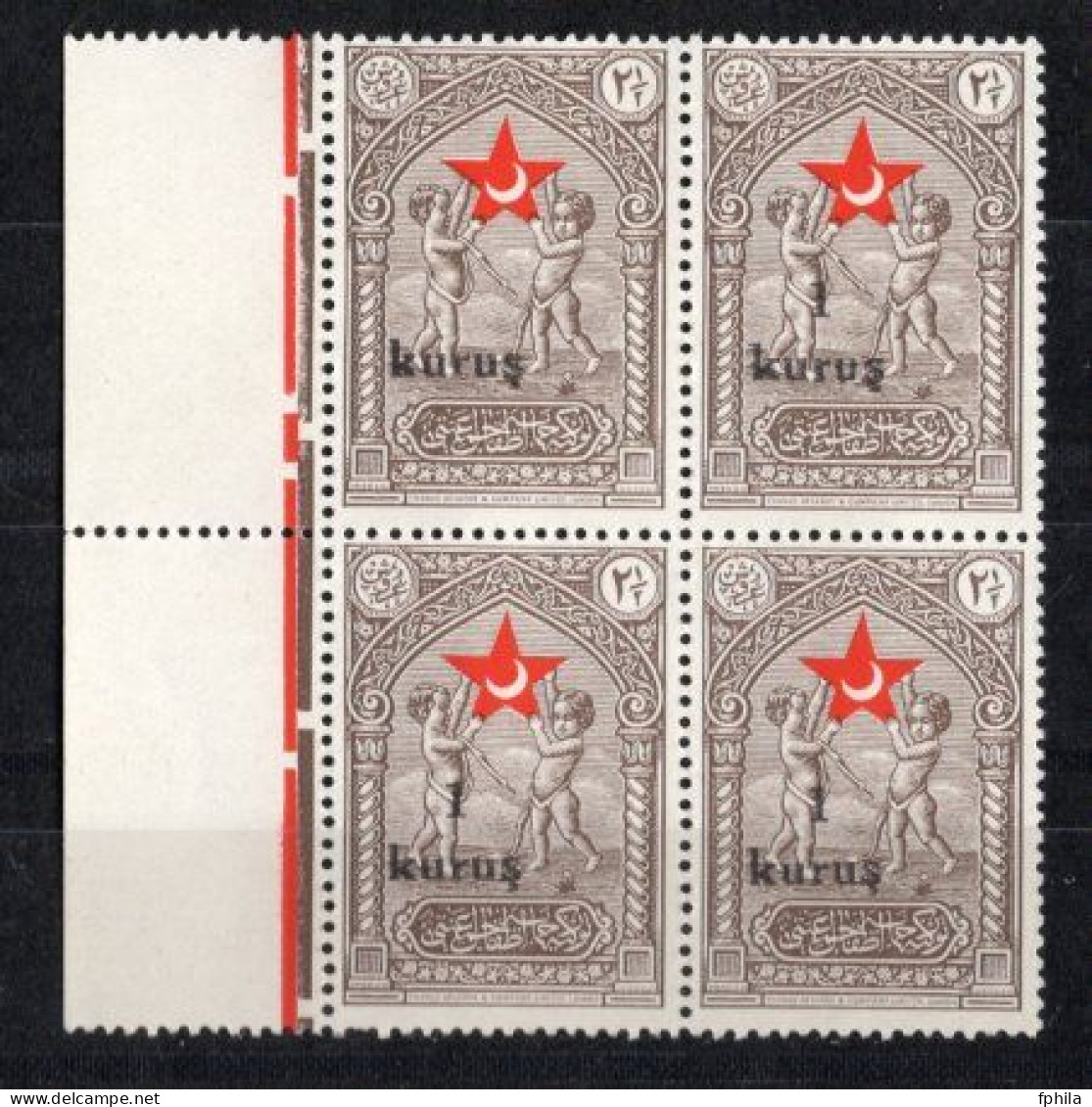 1938 - 1939 TURKEY ERROR P.Y.S. OVERPRINT 2ND ISSUE STAMP IN AID OF THE TURKISH SOCIETY FOR THE PROTECTION OF CHILDREN - Charity Stamps