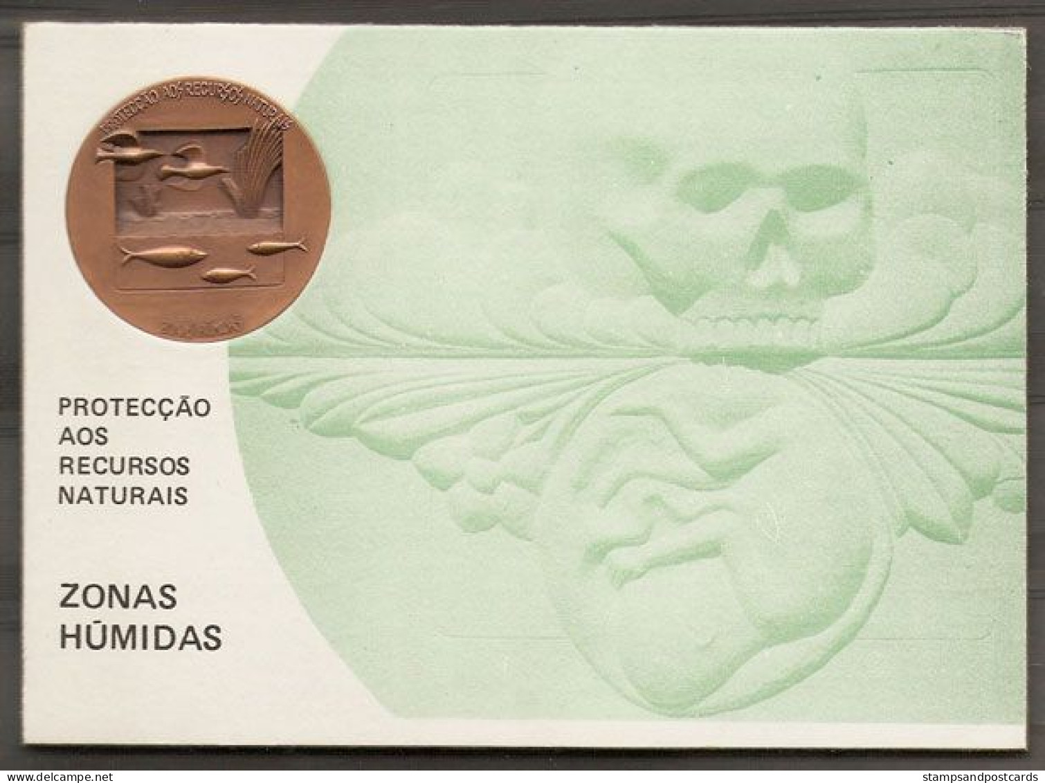 Portugal FDC Avec Médaille Ressources Naturelles Zones Humides Eau 1976 FDC Medal Wet Zones Water Natural Resources - Water