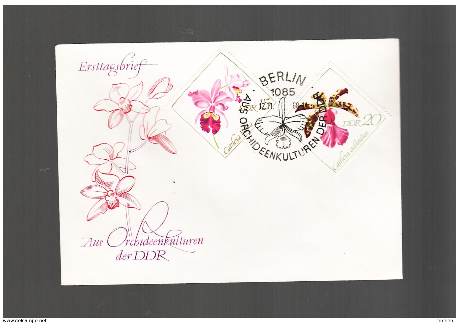 Germania Est Ddr -1968 Fdc Orchidee - 1950-1970