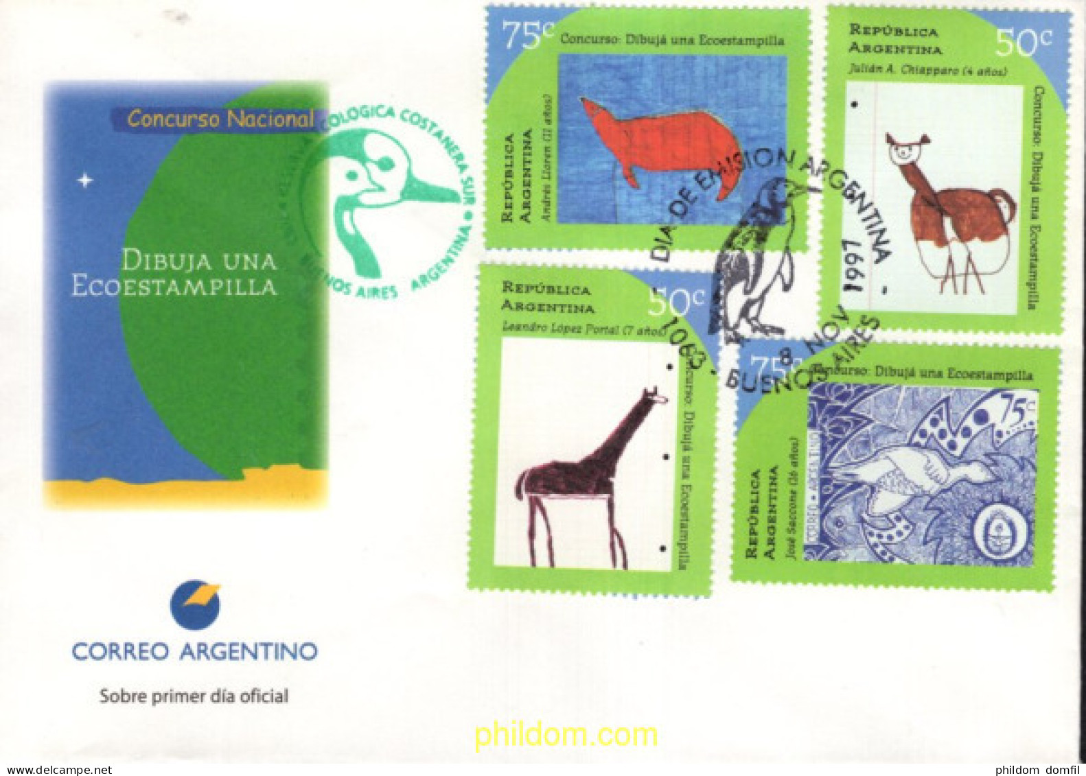 715438 MNH ARGENTINA 1997 CONCURSO DE DIBUJOS INFANTILES - Neufs