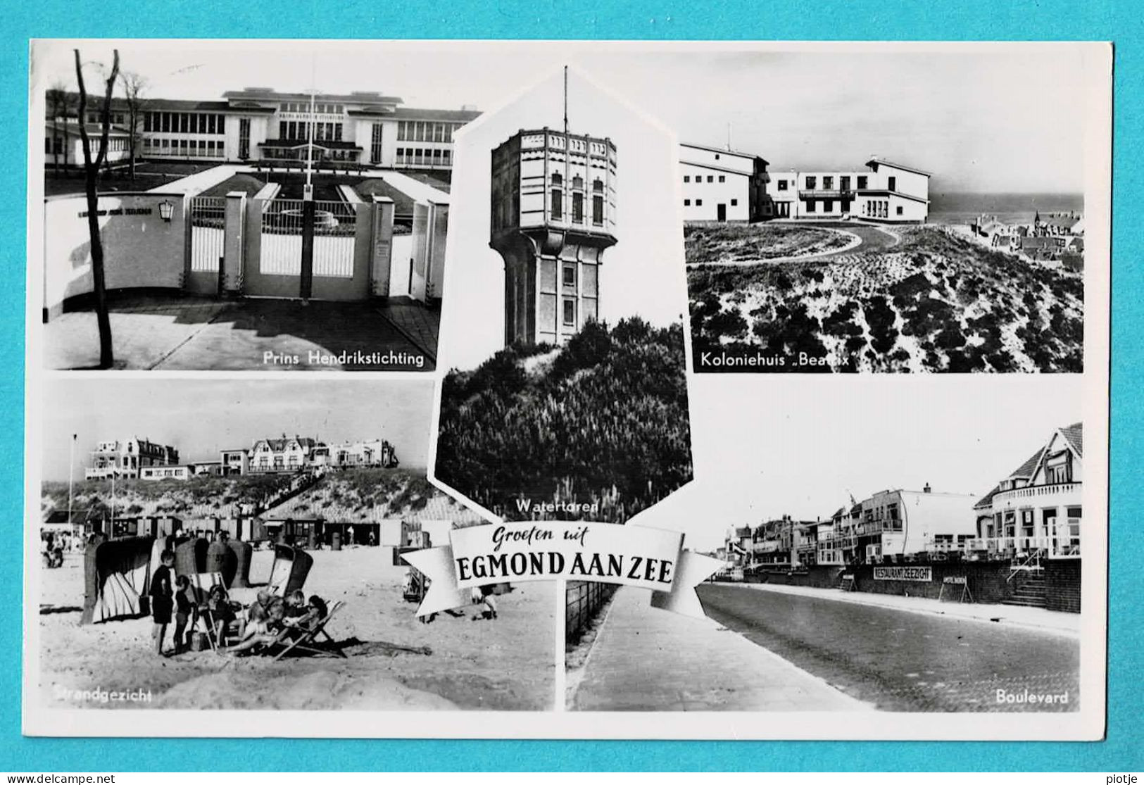 * Egmond Aan Zee (Noord Holland - Nederland) * (Dekker's Boekhandel) Groeten Uit, Plage, Chateau D'eau, Koloniehuis - Egmond Aan Zee