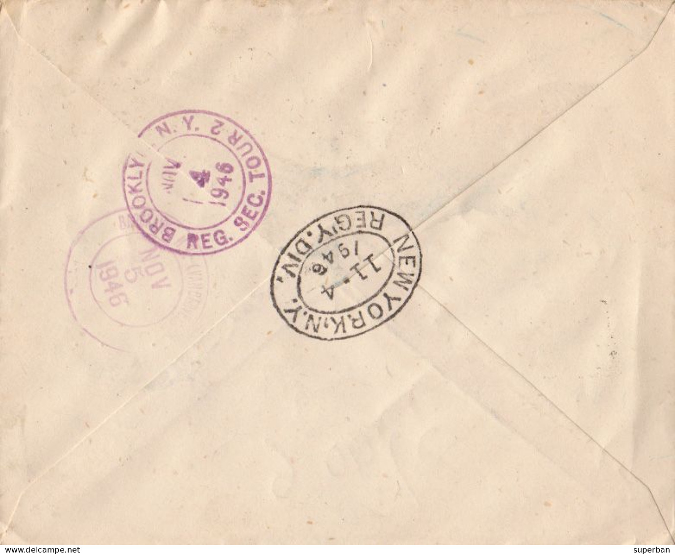 LETTRE : ENVOI RECOMMANDÉ En NOVEMBRE 1946 / REGISTERED MAIL From SIERRA LEONE To BROOKLYN N. Y. In NOVEMBER 1946 (am643 - Sierra Leone (...-1960)