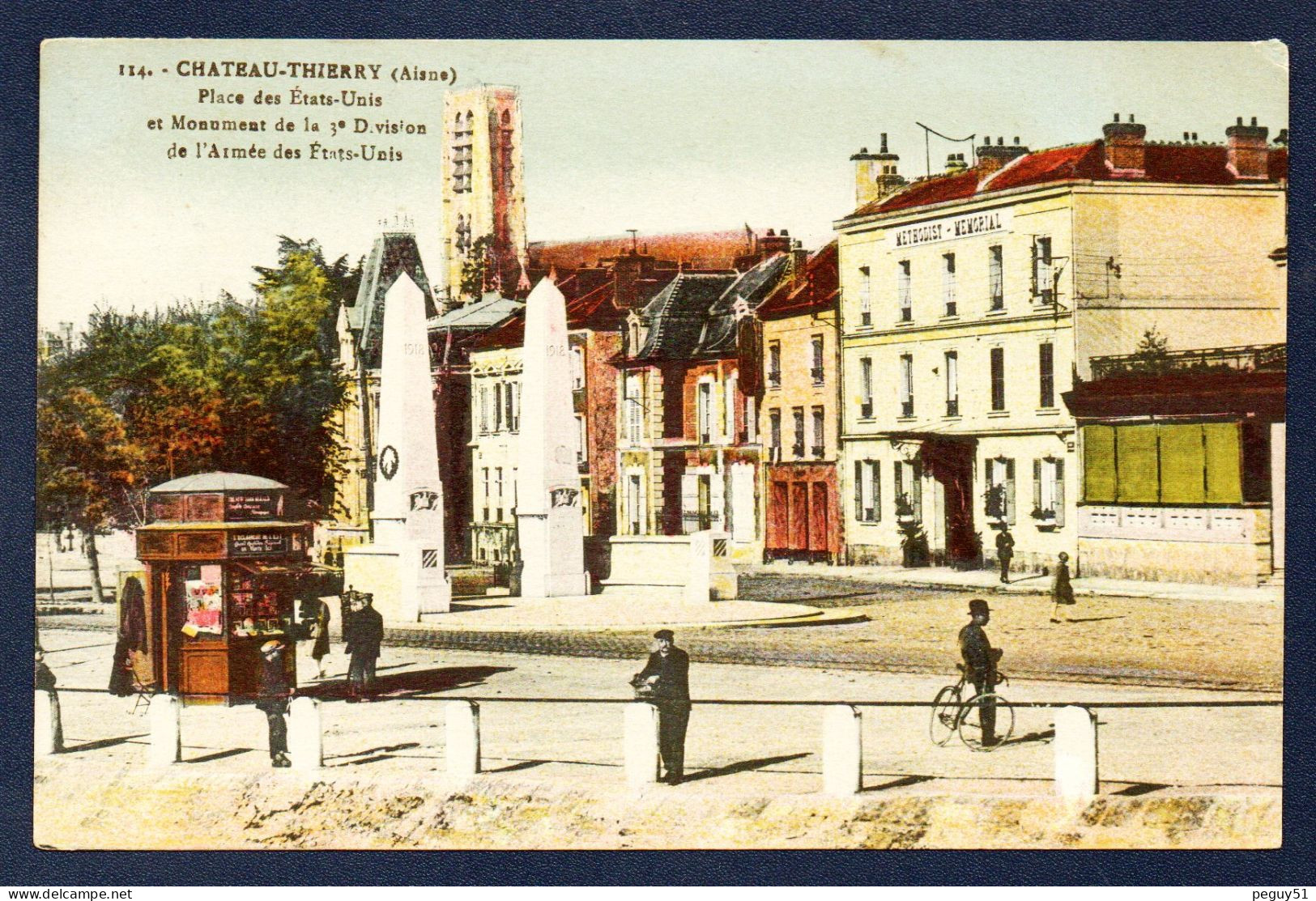 02. Château-Thierry. Place Etats-Unis. Eglise St. Crépin. Methodist-Memorial. Monument 3ème Division  U.S.A. 1934 - Chateau Thierry