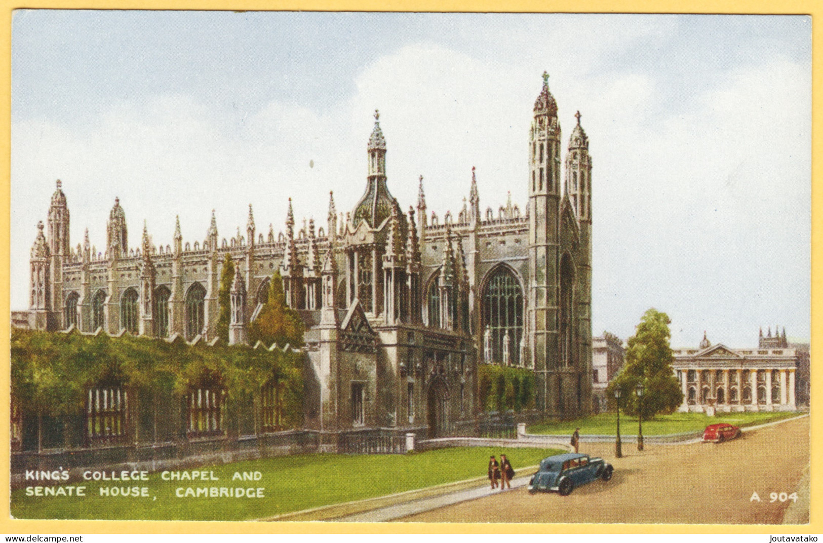 King's College Chapel And Senate House - Cambridge - Valentine's Art Colour PC - Old Cars - Cambridge