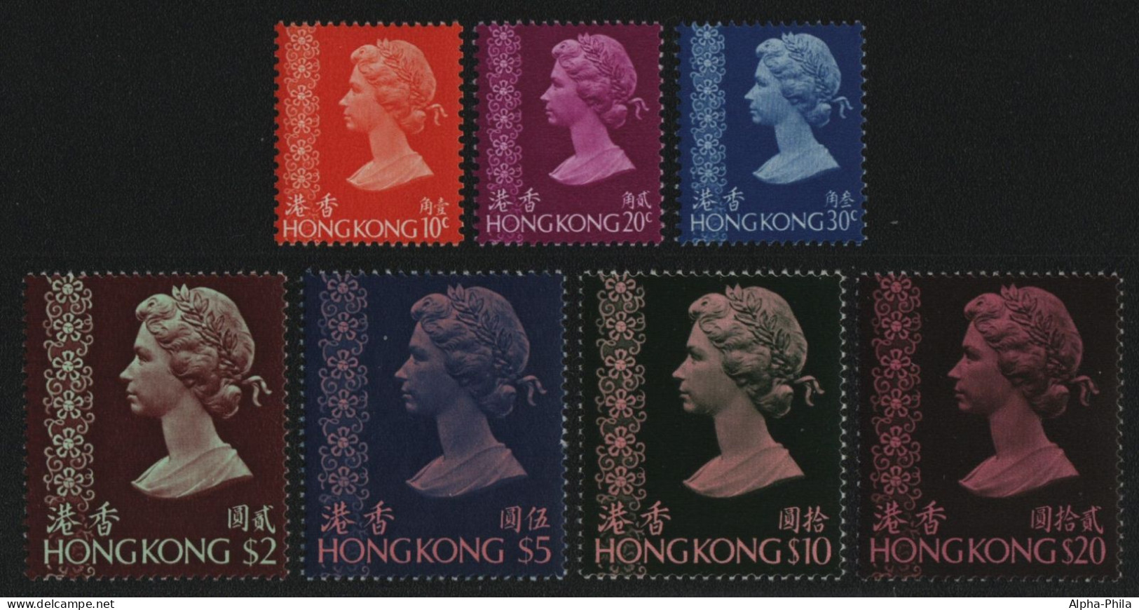 Hongkong 1976 - Mi-Nr. A 317-323 ** - MNH - Freimarken Ohne WZ - Ongebruikt