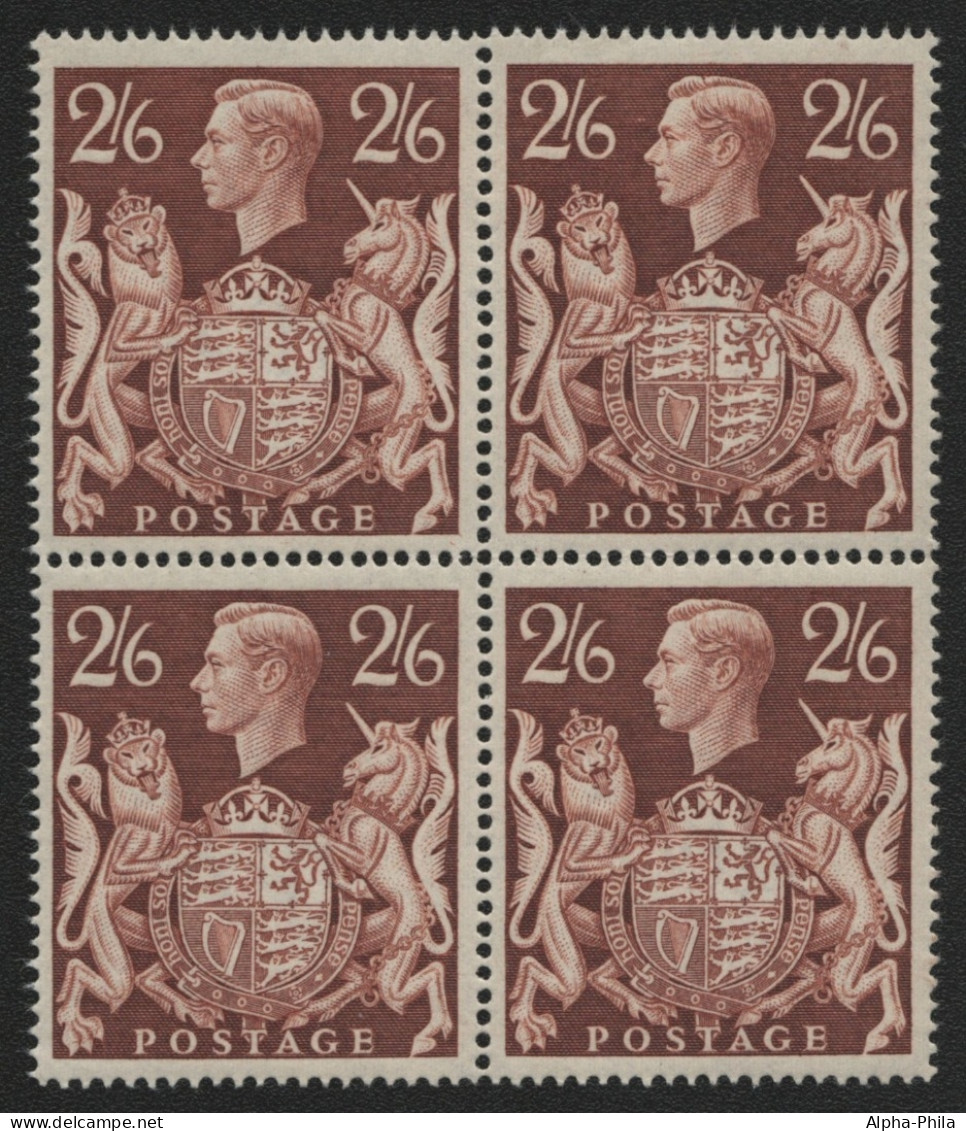 Großbritannien 1939 - Mi-Nr. 212 ** - MNH - Viererblock - George VI - Unused Stamps