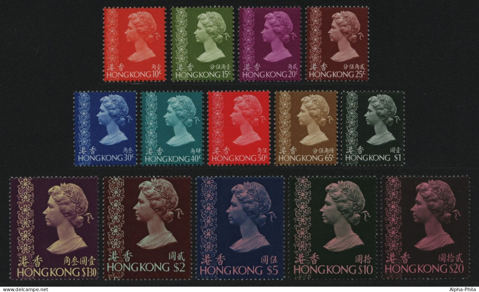 Hongkong 1973 - Mi-Nr. 268-281 ** - MNH - Freimarken - WZ 5 (II) - Nuovi