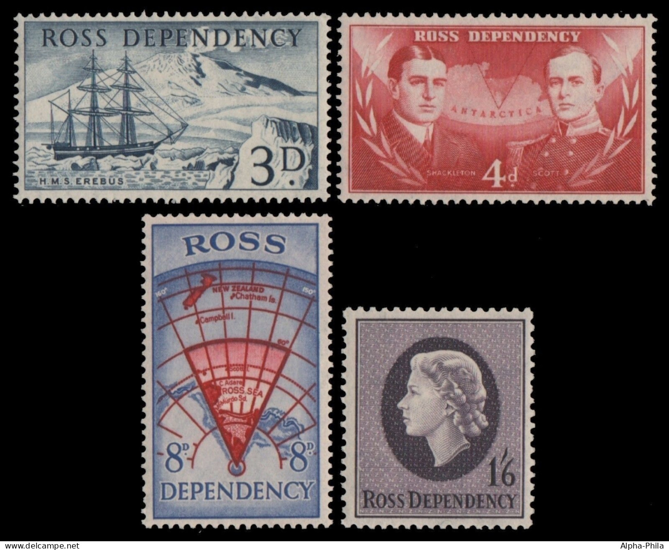 Ross-Gebiet 1957 - Mi-Nr. 1-4 ** - MNH - Freimarken / Definitives - Nuevos