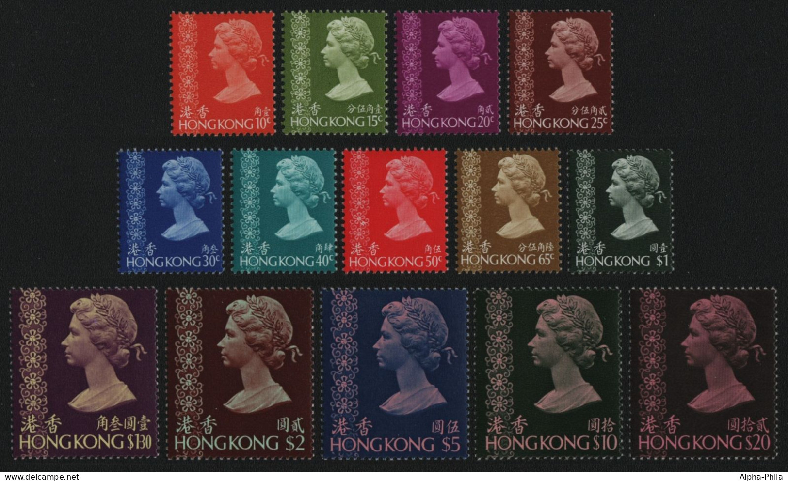 Hongkong 1973 - Mi-Nr. 268-281 ** - MNH - Freimarken - WZ 5 (I) - Ongebruikt