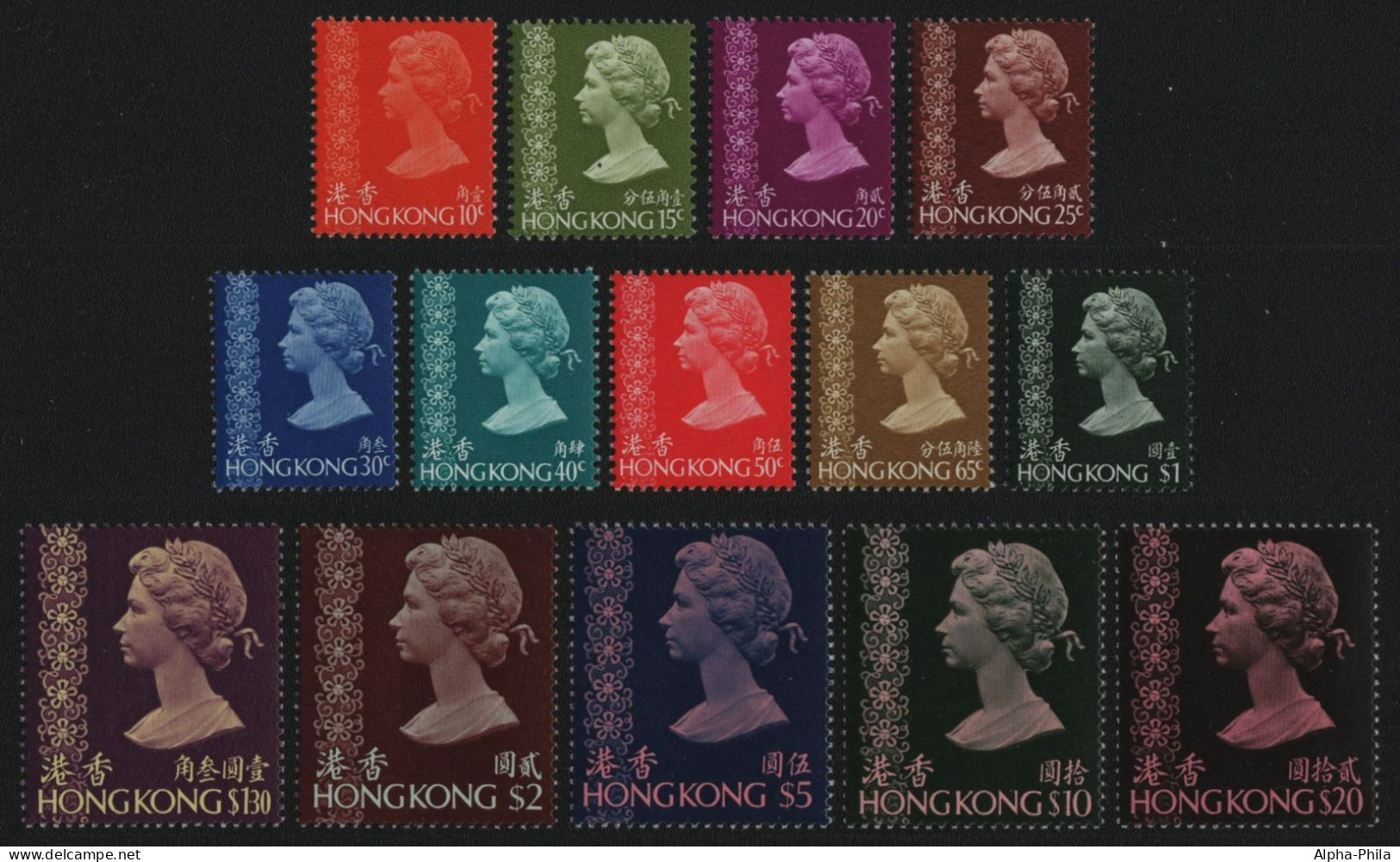 Hongkong 1975 - Mi-Nr. 295-305 ** - MNH - Freimarken - WZ 6 (I) - Nuovi