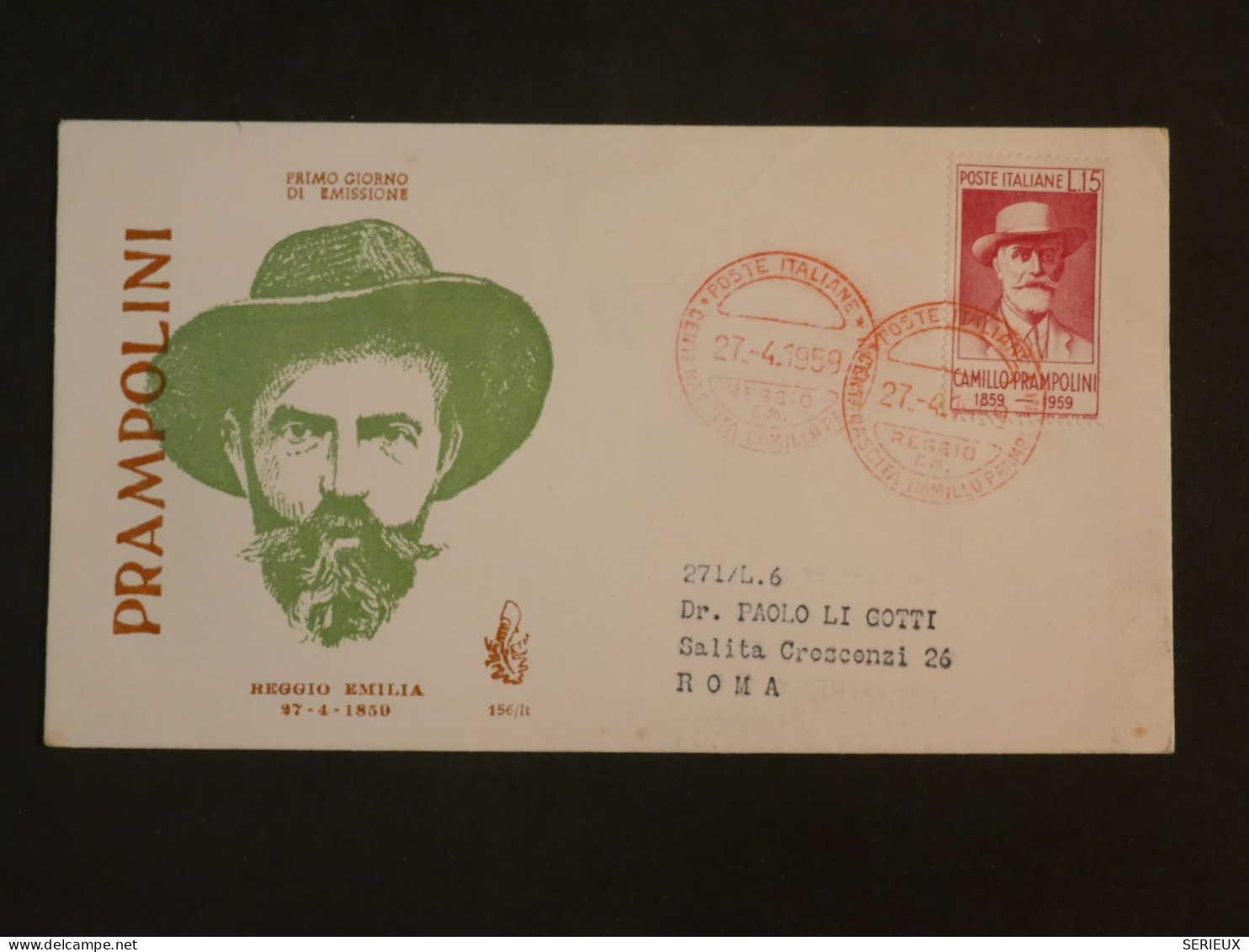 DE8 ITALIA  BELLE LETTRE  FDC 1959  A ROMA +AFFR. PLAISANT+++ - Cartas & Documentos