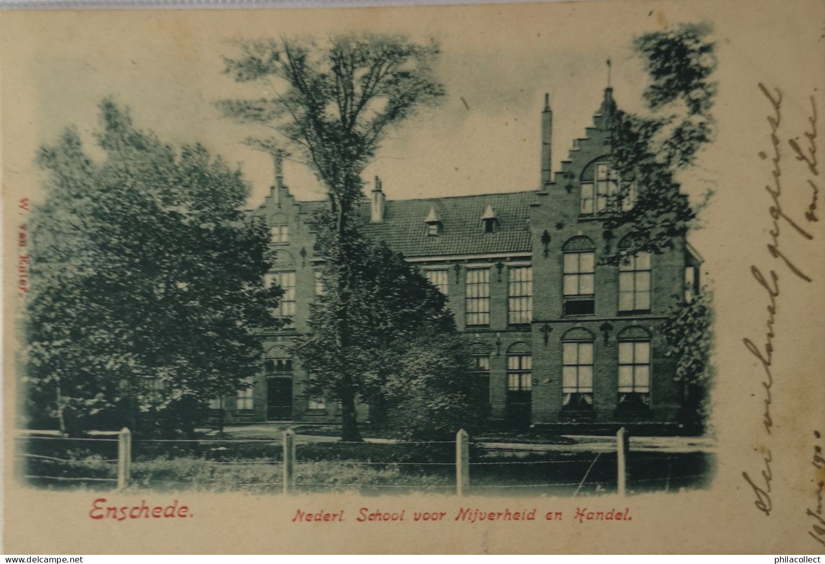 Enschede (Ov.) Nederl. School Voor Nijverheid En Handel 1900! Iets Vlekkig Randen - Enschede
