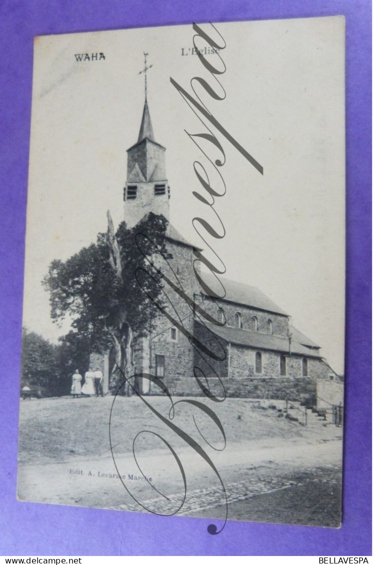 Waha Eglise ,   2 X Cpa - Marche-en-Famenne