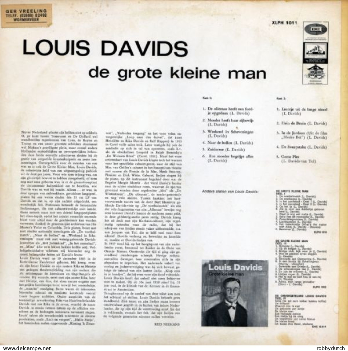 * LP *  LOUIS DAVIDS - DE GROTE KLEINE MAN 2 (Holland 1966) - Otros - Canción Neerlandesa