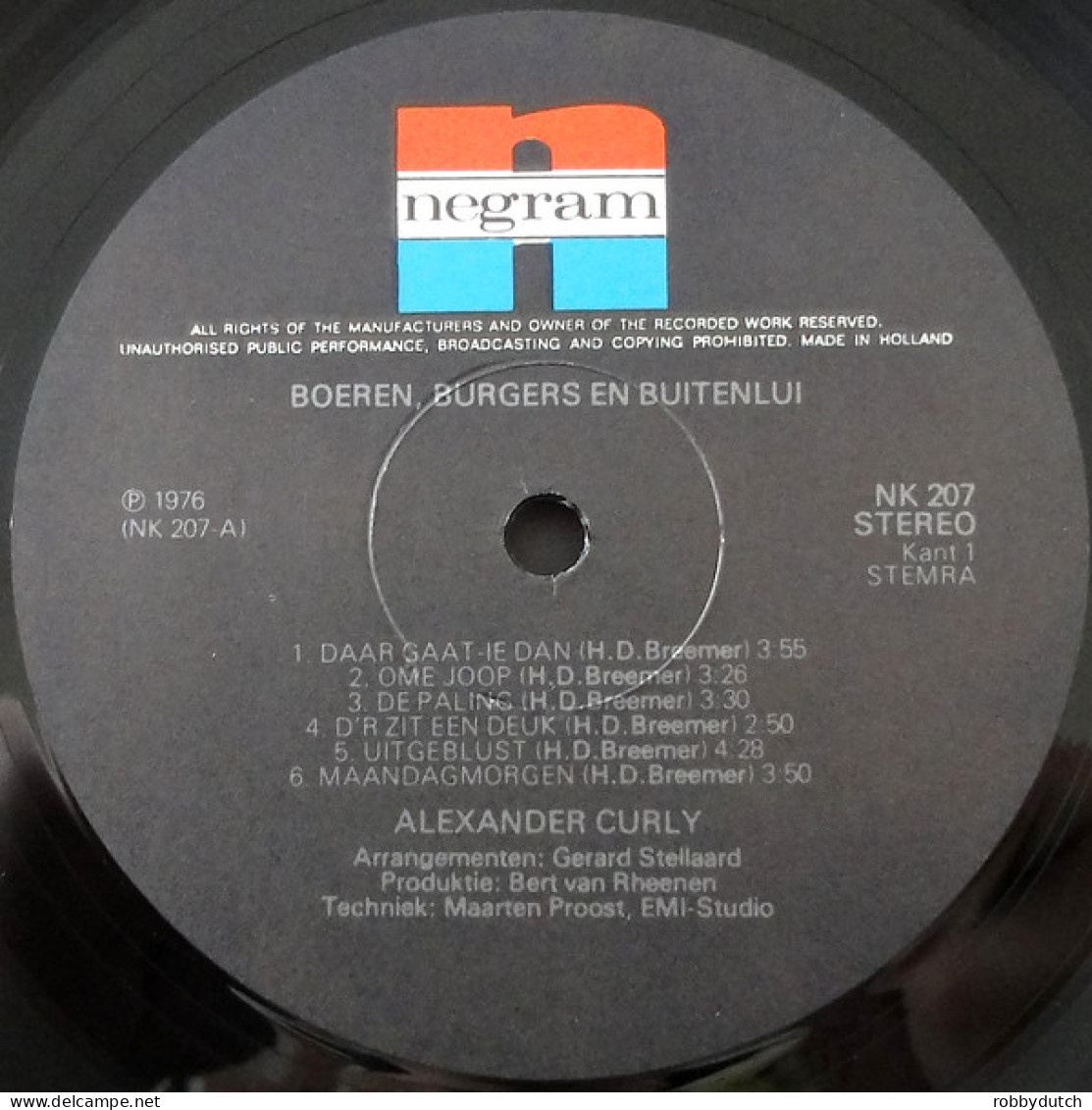 * LP *  ALEXANDER CURLY - BOEREN BURGERS EN BUITENLUI (Holland 1976 EX-) - Autres - Musique Néerlandaise