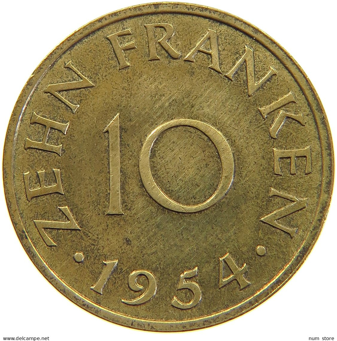 GERMANY 10 FRANKEN 1954 SAARLAND #c067 0479 - 10 Franchi