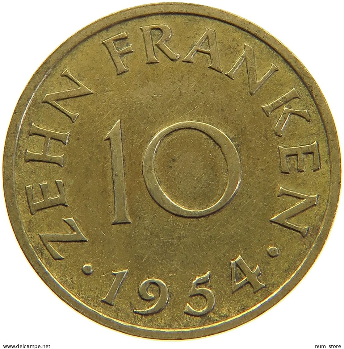 GERMANY 10 FRANKEN 1954 SAARLAND #c067 0475 - 10 Francos