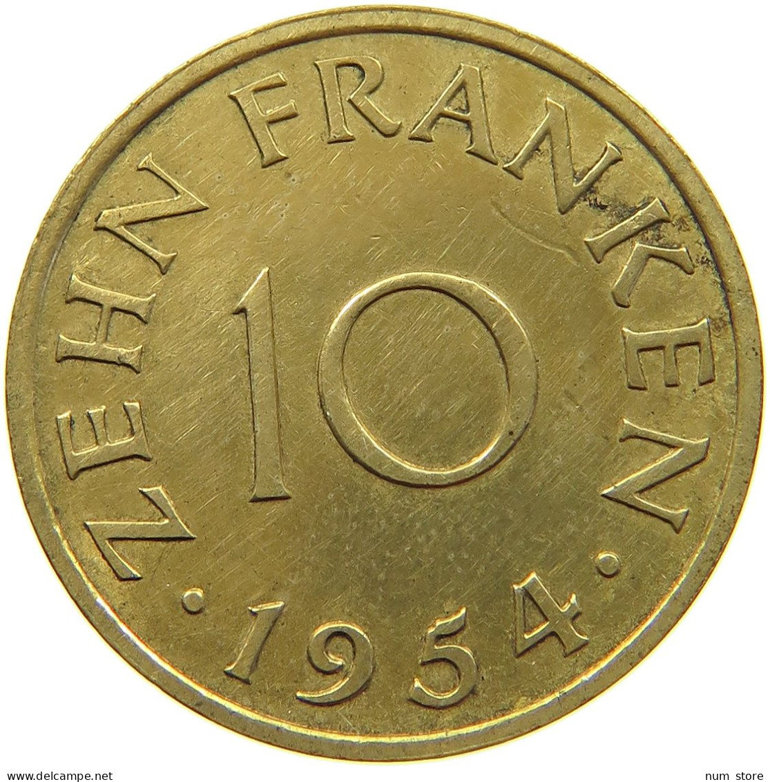 GERMANY 10 FRANKEN 1954 SAARLAND #c055 0267 - 10 Franchi